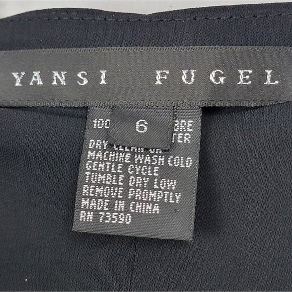 Yansi Fugel Black Microfiber Polyester Dress Pants, Sz 6 - Picture 3 of 5